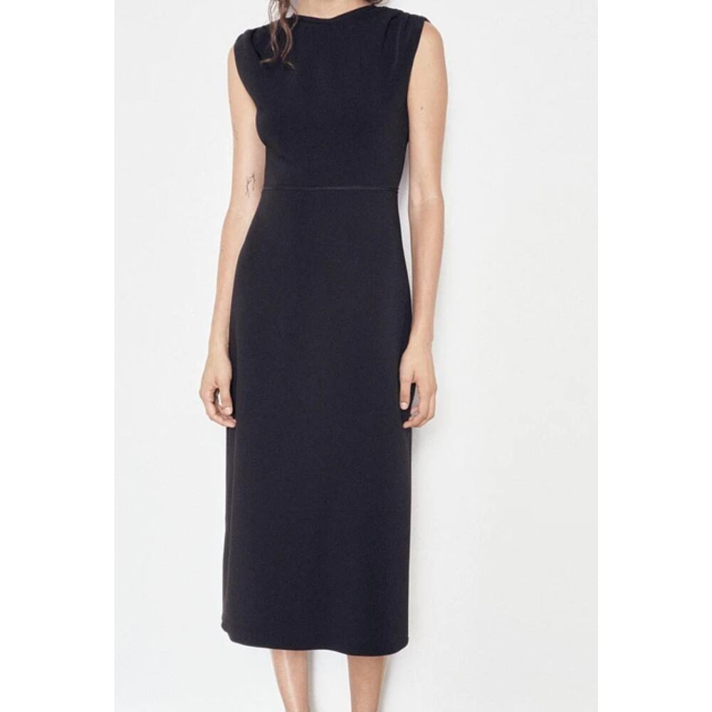 NWOT Zara Black Ruffled Midi Dress